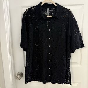 Anthropologie Black Lace Blouse